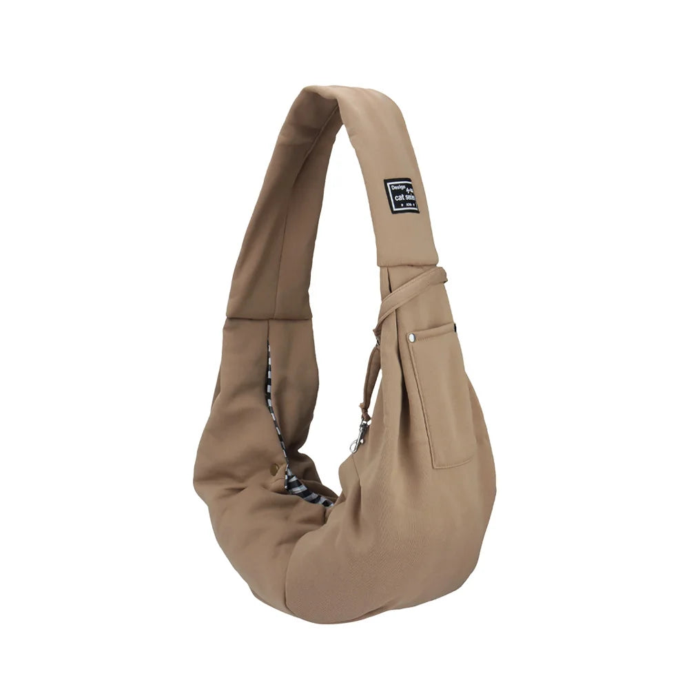 Hands-Free Pet Sling Bag – With Storage Pocket for Travel Essentials