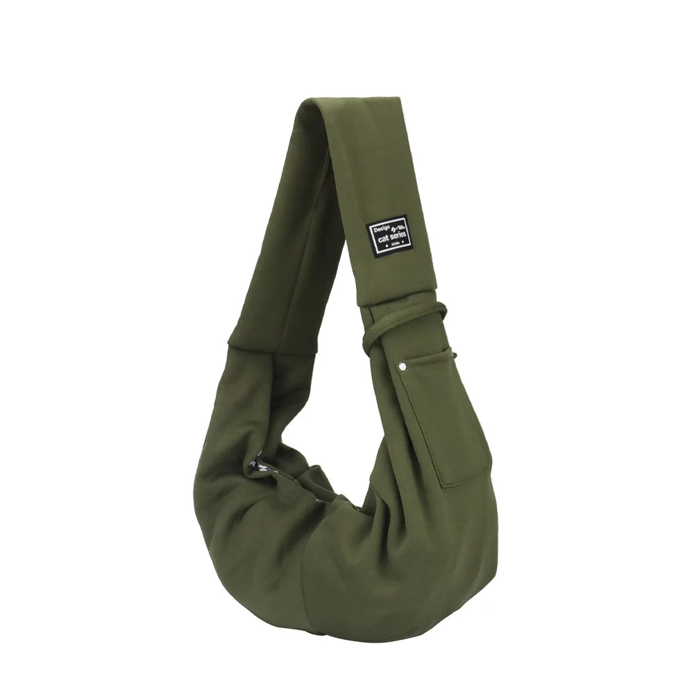 Hands-Free Pet Sling Bag – With Storage Pocket for Travel Essentials