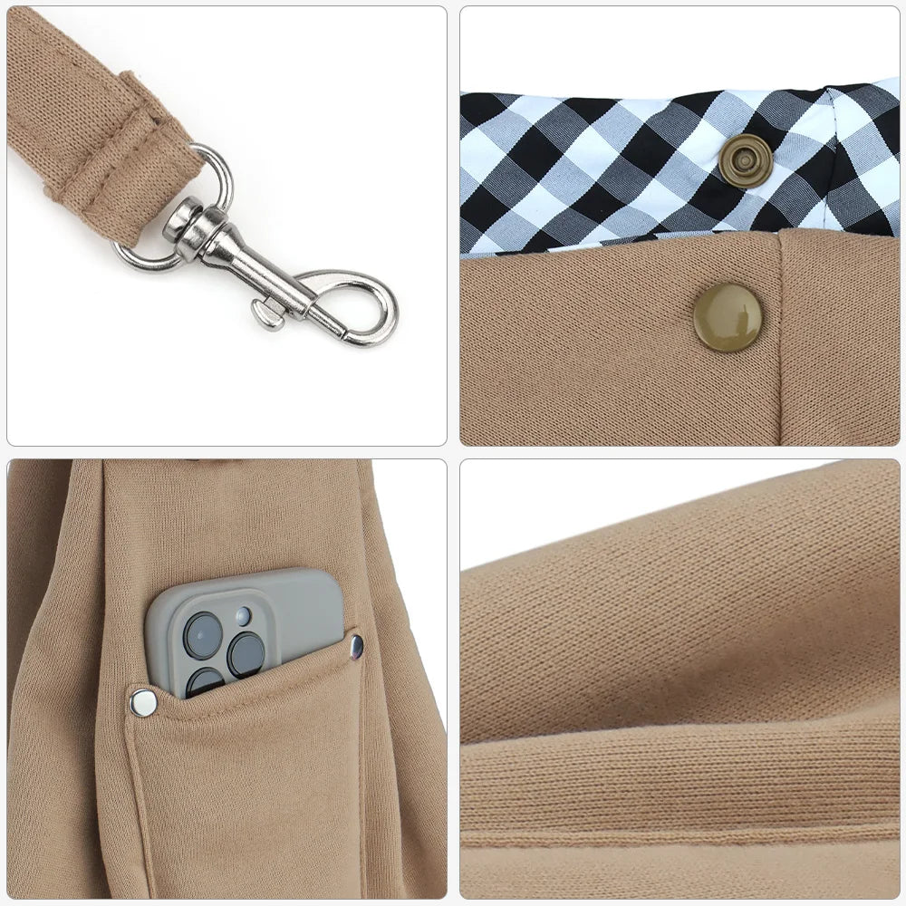 Hands-Free Pet Sling Bag – With Storage Pocket for Travel Essentials