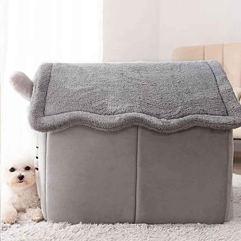 Soft Indoor Pet House – Foldable, Warm & Perfect for Naps