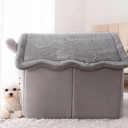 Soft Indoor Pet House – Foldable, Warm & Perfect for Naps