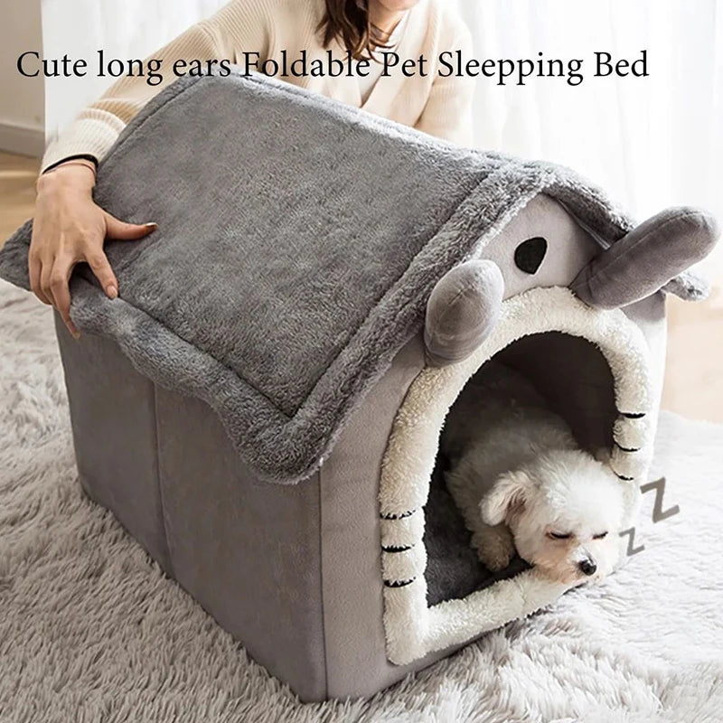 Soft Indoor Pet House – Foldable, Warm & Perfect for Naps