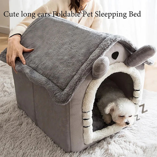 Soft Indoor Pet House – Foldable, Warm & Perfect for Naps