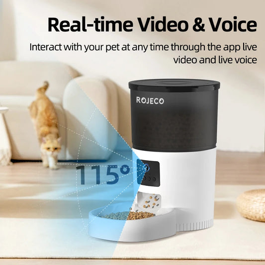 Smart Automatic Pet Feeder with Camera – Remote Feeding & Video Monitoring