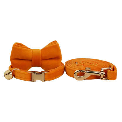 Velvet Cat Collar & Leash Set – Soft Bow Tie Collar with Bell for Cats & Small Dogs
