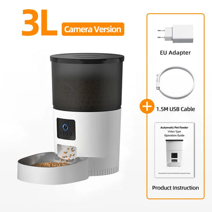 Smart Automatic Pet Feeder with Camera – Remote Feeding & Video Monitoring