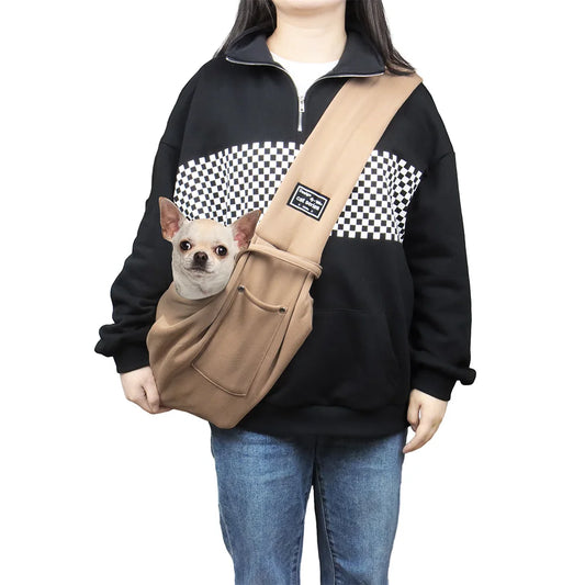 Hands-Free Pet Sling Bag – With Storage Pocket for Travel Essentials