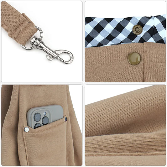 Hands-Free Pet Sling Bag – With Storage Pocket for Travel Essentials