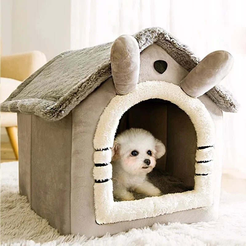 Soft Indoor Pet House – Foldable, Warm & Perfect for Naps