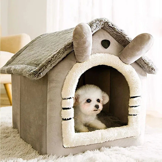 Soft Indoor Pet House – Foldable, Warm & Perfect for Naps